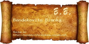 Bendekovits Bianka névjegykártya