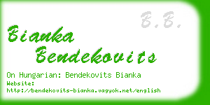bianka bendekovits business card